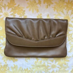 Vintage Olive Green Clam Clutch